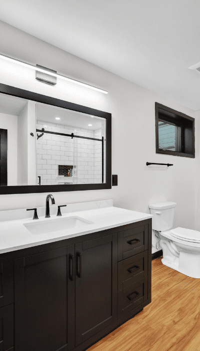 Contemporary Vanity And Lighting Upgrade