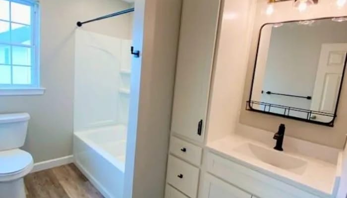 White Modern Bathroom Remodel